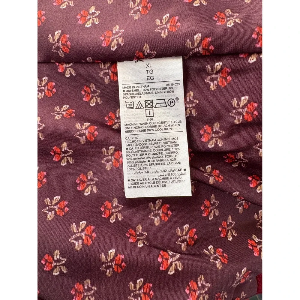 Old Navy Womens XL Burgundy Velvet Blazer Shawl Collar Single Button Jacket Wine - Picture 5 of 8